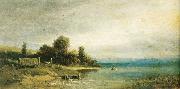 Carl Spitzweg Landschaft am Ammersee. First version oil